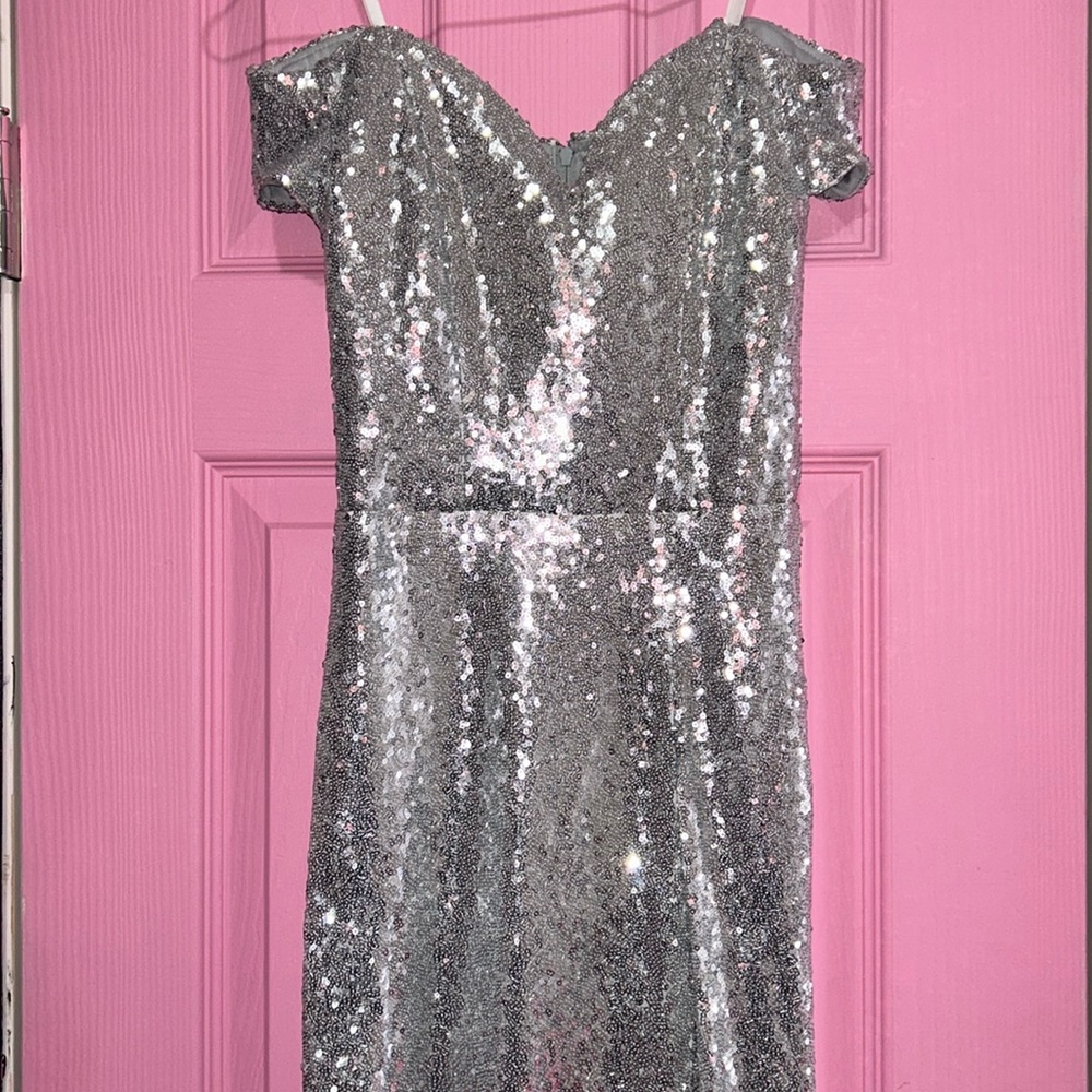 Long, sequence dress, size small/ xs, slit on the left leg